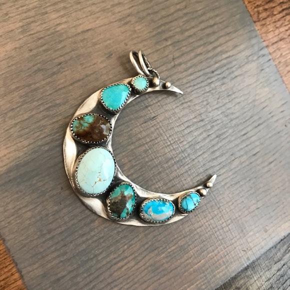 💙SOLD💙Artisan Turquoise Moon Pendant💙🌙 - Picture 2 of 8